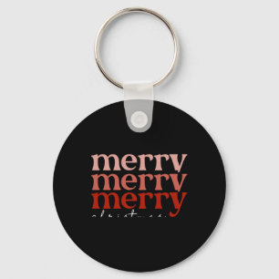 Merry Christmas Text Greeting Red Toddler T Shirt  Key Ring