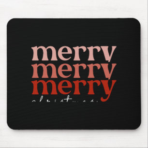 Merry Christmas Text Greeting Red Toddler T Shirt Mouse Pad