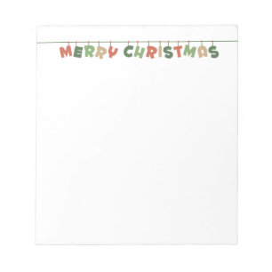 Merry Christmas text hanging garldand Notepad