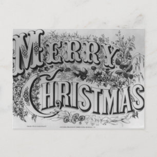 Merry Christmas Text Holiday Postcard