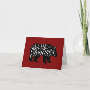 Merry Christmas text in Bear design Card