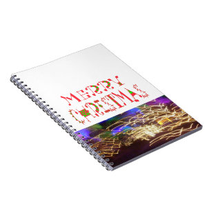Merry Christmas Text Pattern Design: Festive Art Notebook