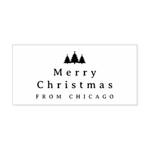 Merry Christmas Text Self Inking Rubber Stamp