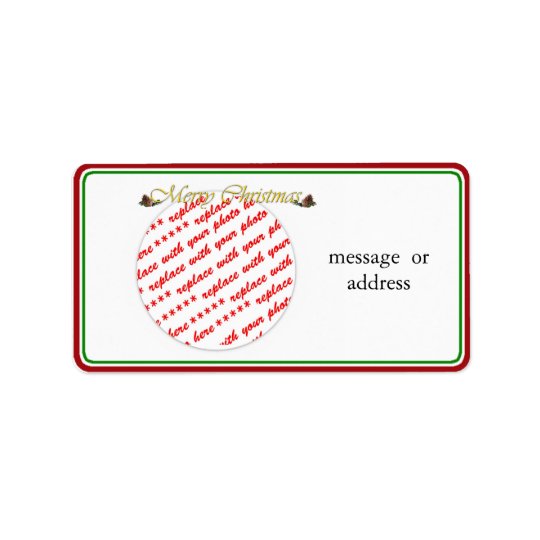 Merry Christmas Text with Pine cones Address Label