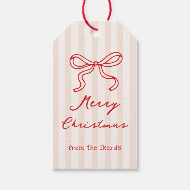 Merry Christmas Thank You  Gift Tags (Front)
