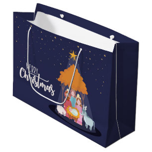 Merry Christmas The Birth of Christ Large Gift Bag