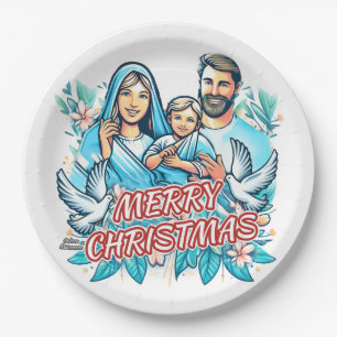 Merry Christmas - The Holy Family - Nativity Paper Plate