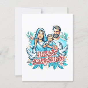 Merry Christmas - The Holy Family - Nativity Postcard