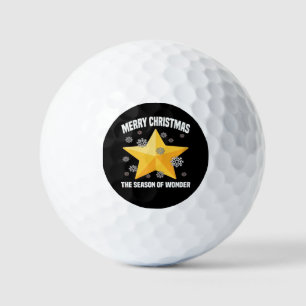 MERRY CHRISTMAS - THE SEASON OF WONDER Star and S Golf Balls