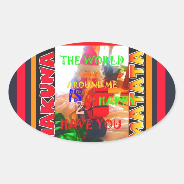 Merry Christmas The world around me is happy to ha Oval Sticker (Front)