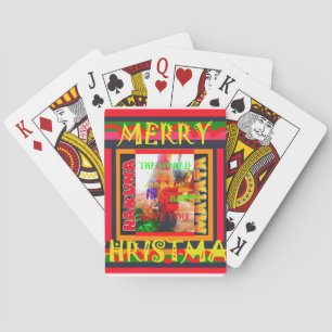 Merry Christmas The world around me is happy to ha Playing Cards
