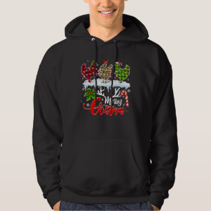 Merry Christmas Three Chicken Buffalo Leopard Red Hoodie