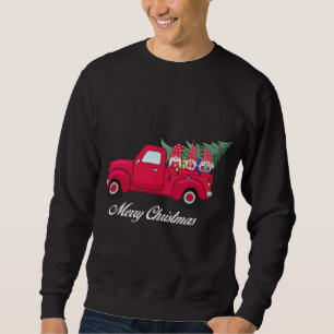 Merry Christmas Three Gnome Red Truck Sweatshirt