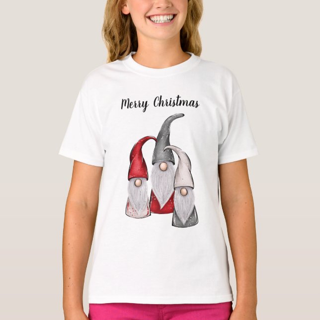 Merry Christmas Three Gnomes T-Shirt (Front)
