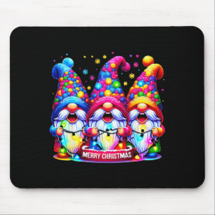 Merry Christmas Three Gnomes Xmas Family Men Women Mouse Pad