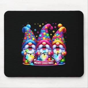 Merry Christmas Three Gnomes Xmas Family Men Women Mouse Pad