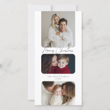 Merry Christmas Three Photo Holiday 