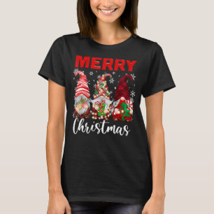 Merry Christmas Three Red Nordic Gnomes Men Women T-Shirt