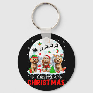 Merry Christmas Three Santa Elf Reindeer Apoos Own Key Ring