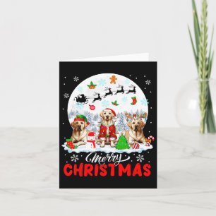 Merry Christmas Three Santa Elf Reindeer Labrador  Card