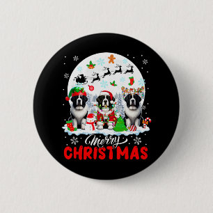 Merry Christmas Three Santa Elf Reindeer Landseers 6 Cm Round Badge