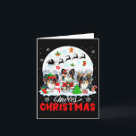 Merry Christmas Three Santa Elf Reindeer Papillons Card<br><div class="desc">Merry Christmas Three Santa Elf Reindeer Papillons Owner</div>