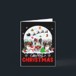 Merry Christmas Three Santa Elf Reindeer Papillons Card<br><div class="desc">Merry Christmas Three Santa Elf Reindeer Papillons Owner</div>