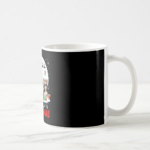 Merry Christmas Three Santa Elf Reindeer Shih Tzus Coffee Mug