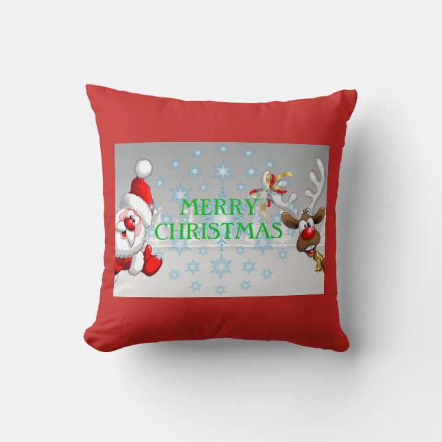 Merry Christmas Throw Pillow (Front)
