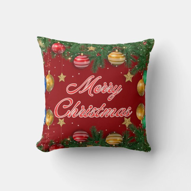 Merry Christmas throw Pillow (Front)