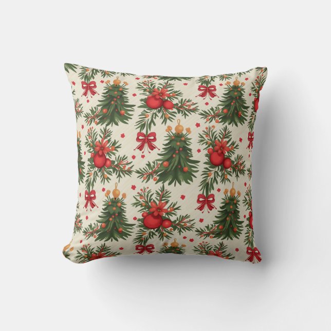 Merry Christmas Throw Pillow 1 (Front)