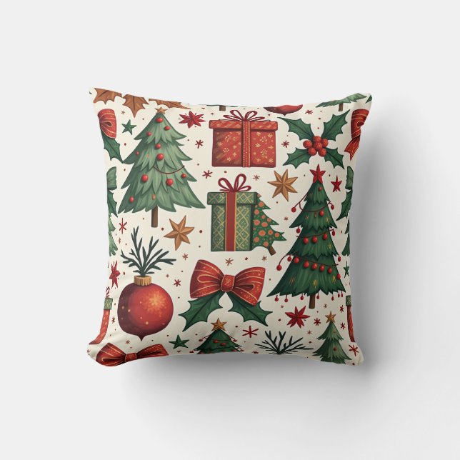 Merry Christmas Throw Pillow 4 (Front)