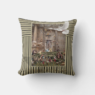 Merry Christmas Throw Pillow, Jesus Cushion