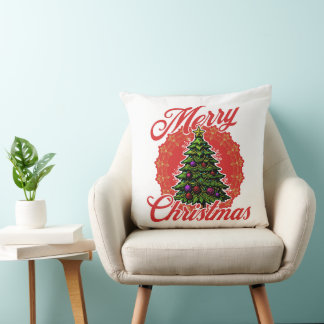 Merry Christmas Thrown Pillow