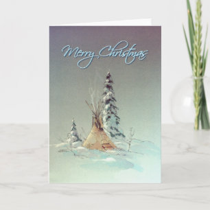 MERRY CHRISTMAS TIPI BY SHARON SHARPE HOLIDAY CARD