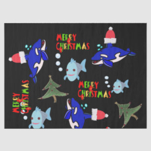 Merry Christmas Tissue Paper Shark Fish 