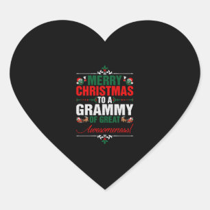 Merry Christmas To A Grammy Of Great Awesomeness Heart Sticker