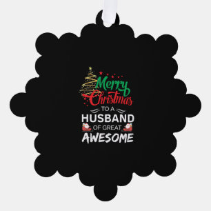 Merry Christmas to a Husband of Great Awesome Tree Decoration Card