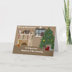 Merry Christmas To A Special Nephew & Family Holiday Card