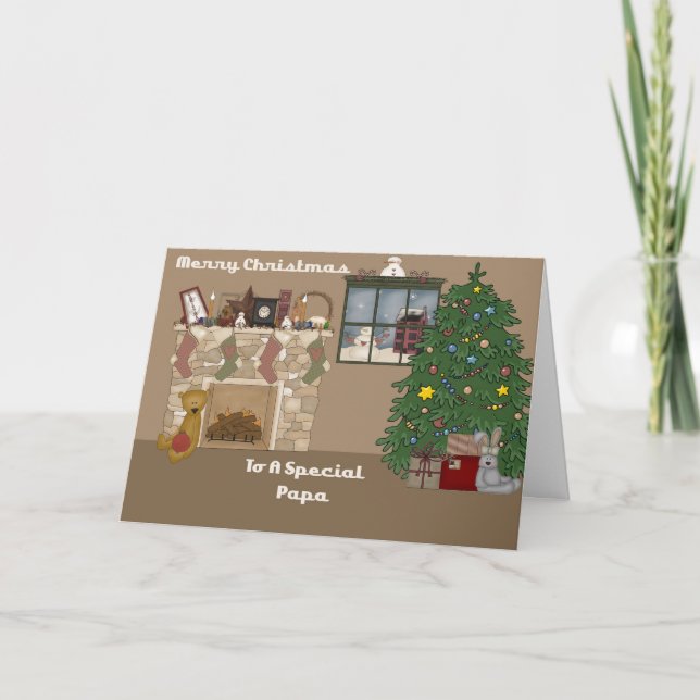 Merry Christmas To A Special Papa Holiday Card (Front)