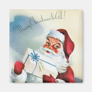 Merry Christmas to All (Retro Santa Claus)  Magnet
