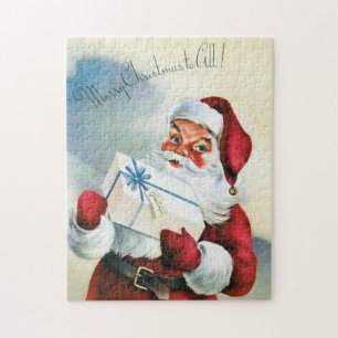 Merry Christmas to All (Vintage Santa Claus)  Jigsaw Puzzle