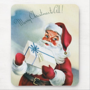 Merry Christmas to All (Vintage Santa Claus) Mouse Pad