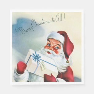 Merry Christmas to All (Vintage Santa Claus)  Napkin