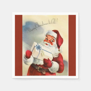 Merry Christmas to All Vintage Santa Paper Napkin
