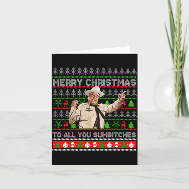 Merry Christmas To All You Sumes Ugly Sweater Retr Card (Front)