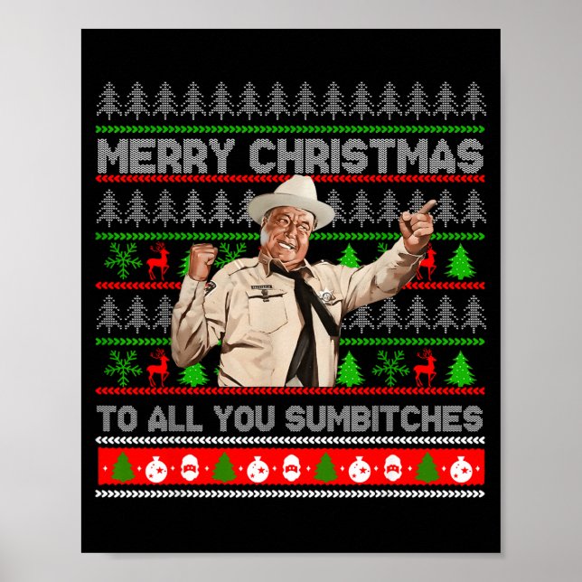 Merry Christmas To All You Sumes Ugly Sweater Retr Poster (Front)