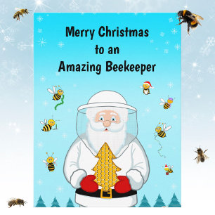 Merry Christmas to an Amazing Beekeeper Holiday Postcard