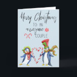 Merry Christmas to an Awesome Couple Holiday Card<br><div class="desc">This design was created from my one-of-a-kind fluid acrylic painting. It may be personalised by clicking the customise button and changing the name, initials or words. You may also change the text colour and style or delete the text for an image only design. Contact me at colorflowcreations@gmail.com if you with...</div>