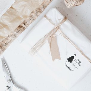 Merry Christmas to and from label, custom name,  Rubber Stamp